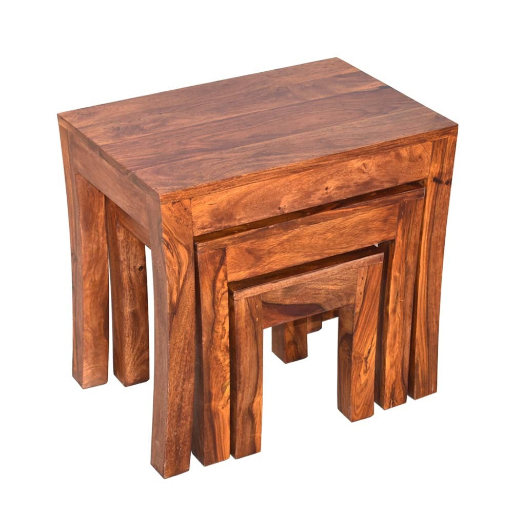 Winnie Wooden Cubex Stool Set of 3