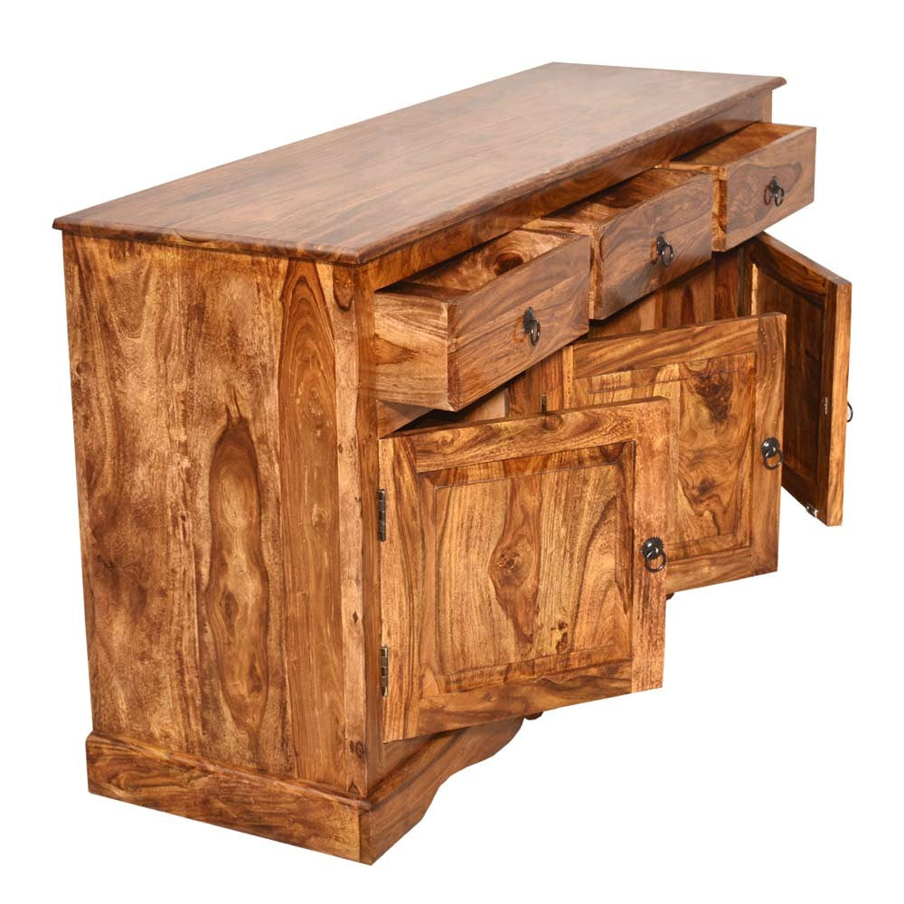 Arabella Wood Sheehsam Siramika Sideboard Three Drawers