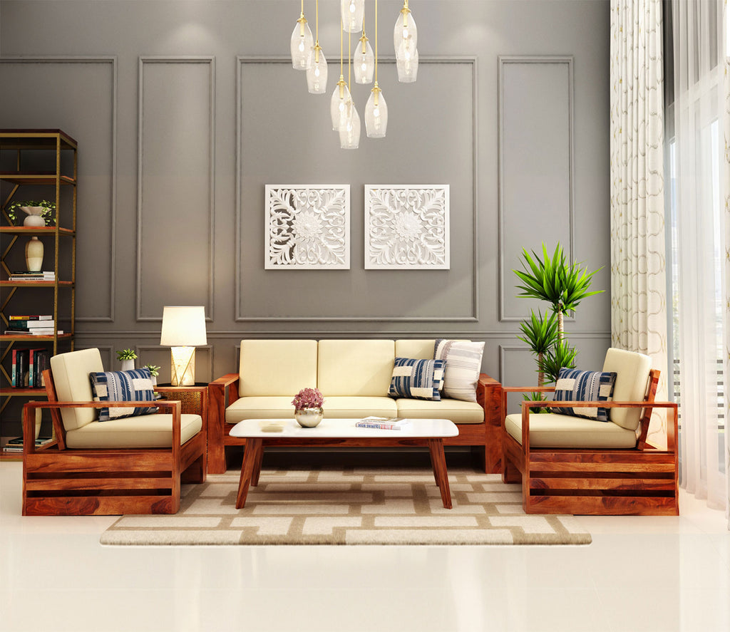 Leroy 5 Seater Wooden Sofa Set with Side Storage