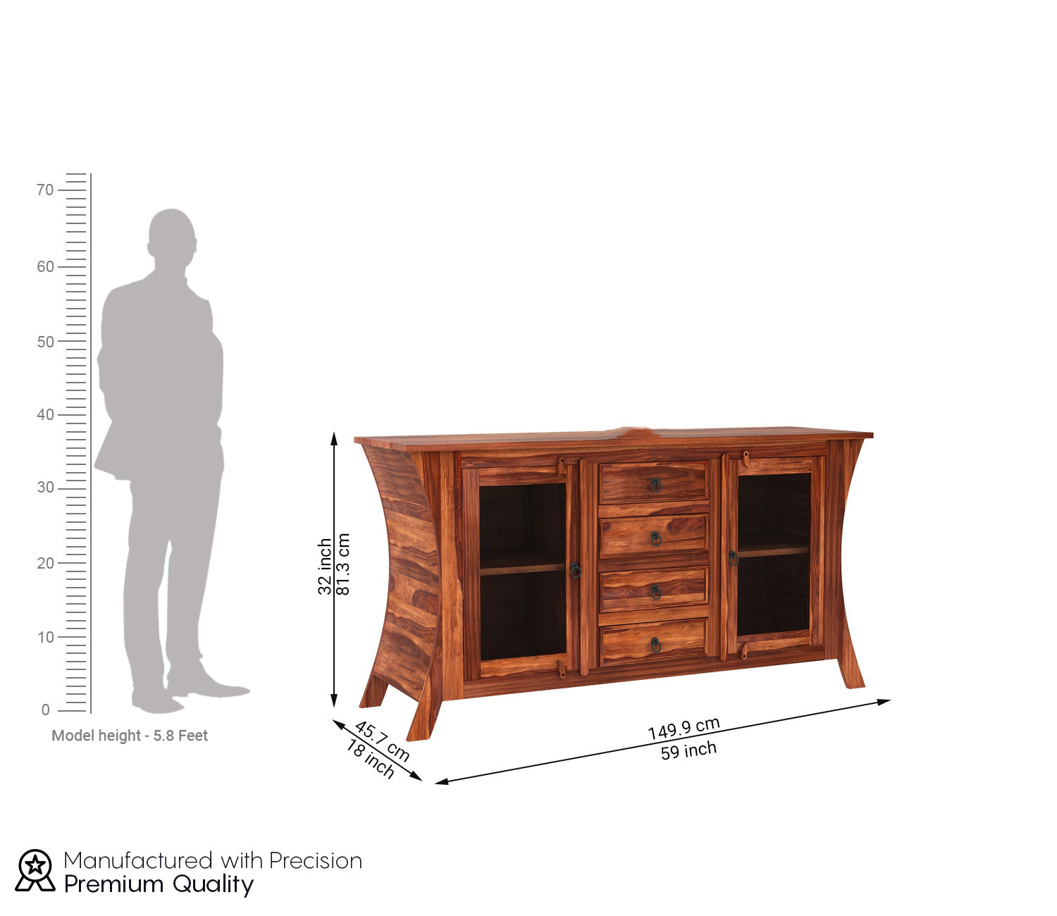 Walter Sheesham wood Sideboard and Cabinet