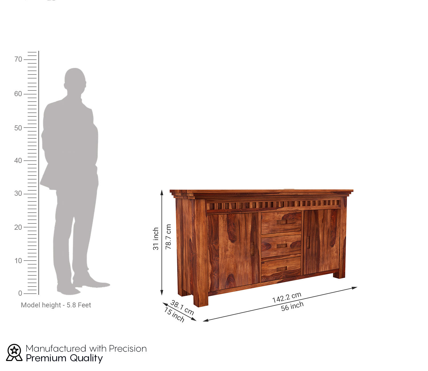 Omar Sheesham Wood Sideboard and Cabinet