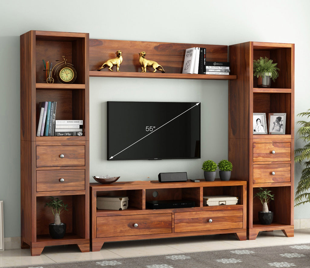 Lucian Sheesham Wood Tv Entertainment Unit