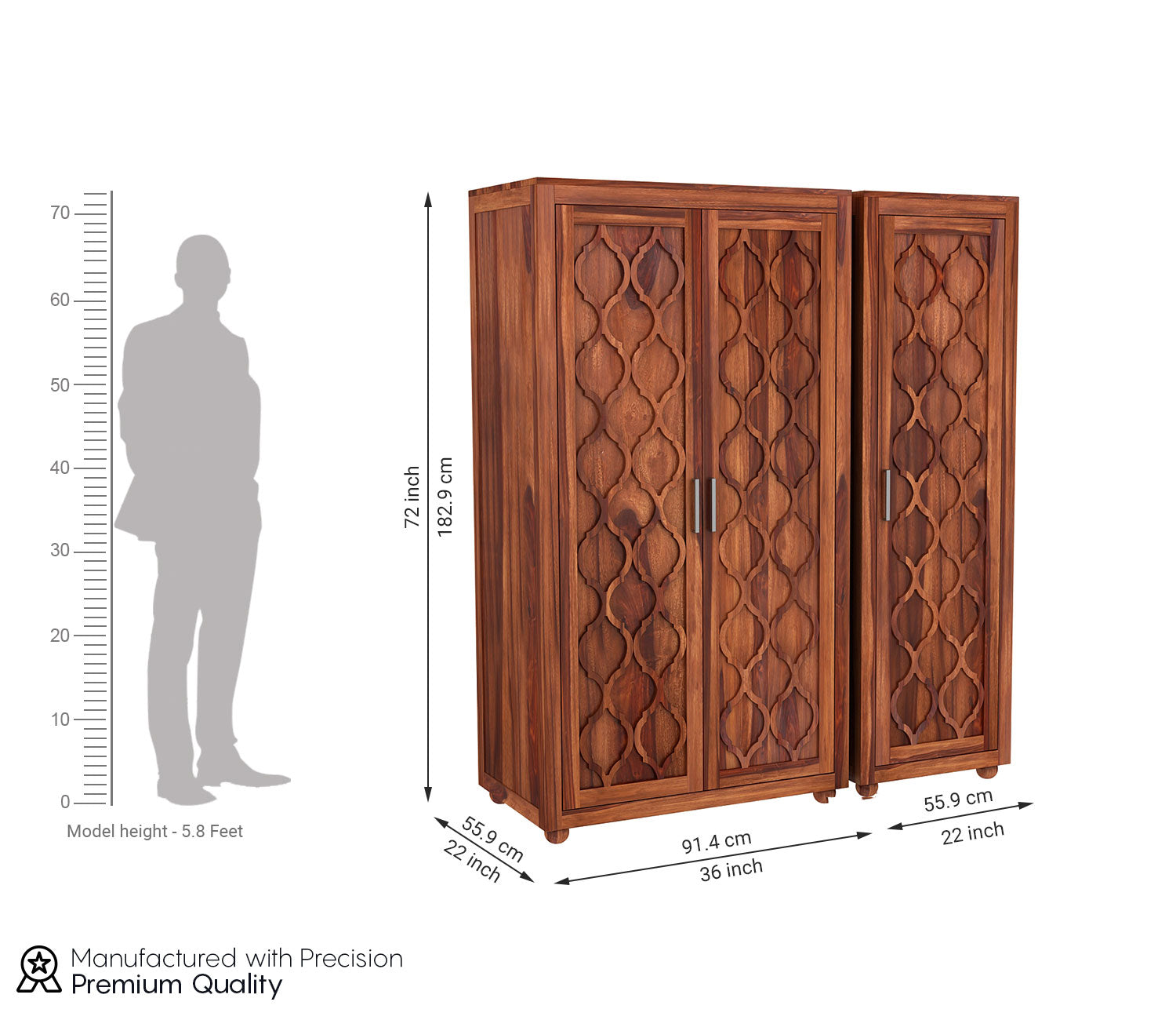 Aidan 3 Door Multi Utility Wardrobe