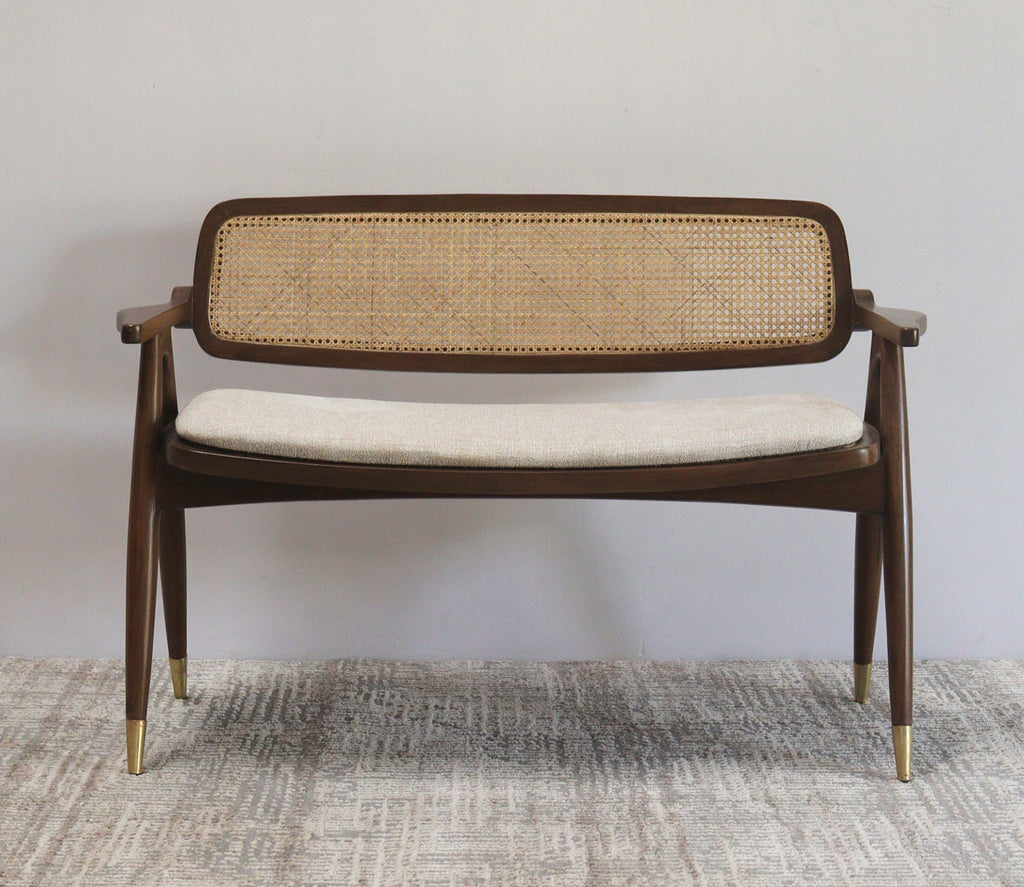 Justin Teak Wood Bench with Cushion Seating