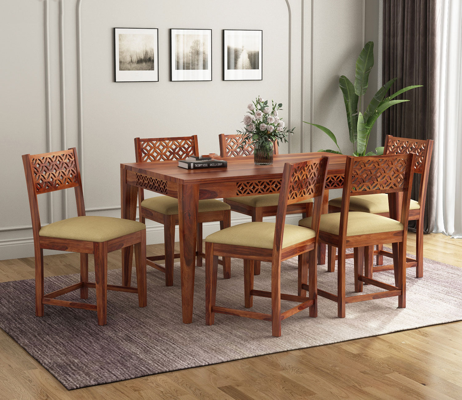 Cub Cambrey 6 Seater Cushioned Dining Table Set