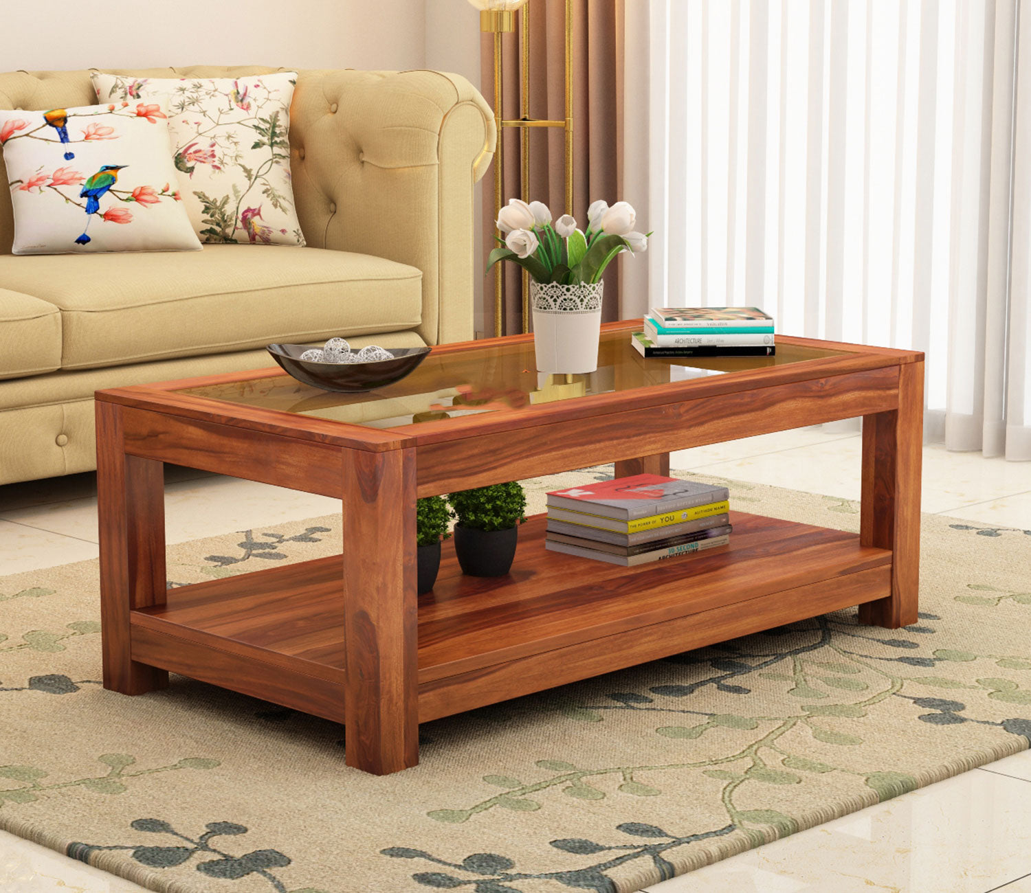 Clara Glass Top Coffee Table