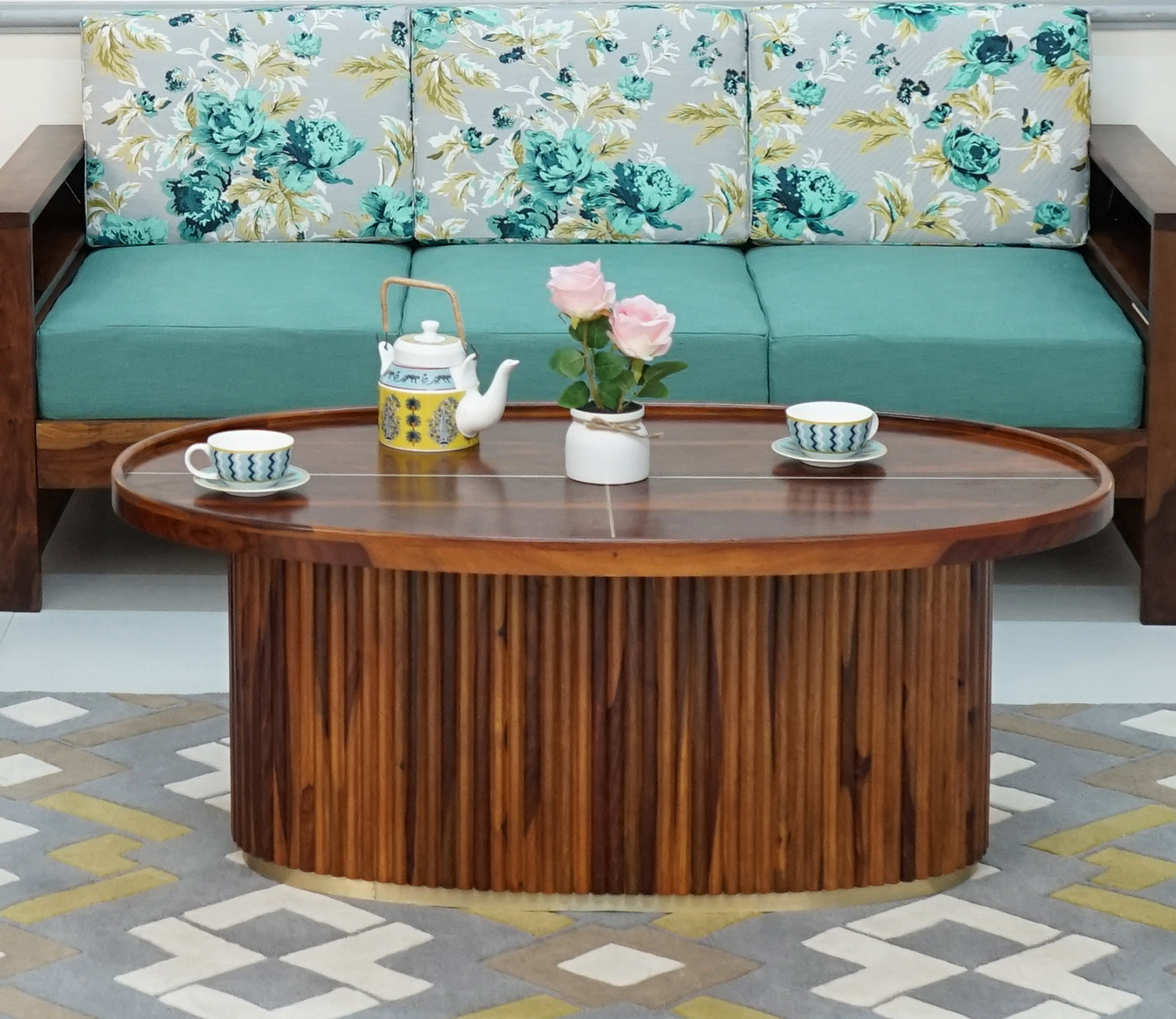Maeve Sheesham Wood with Brass Coffee Table