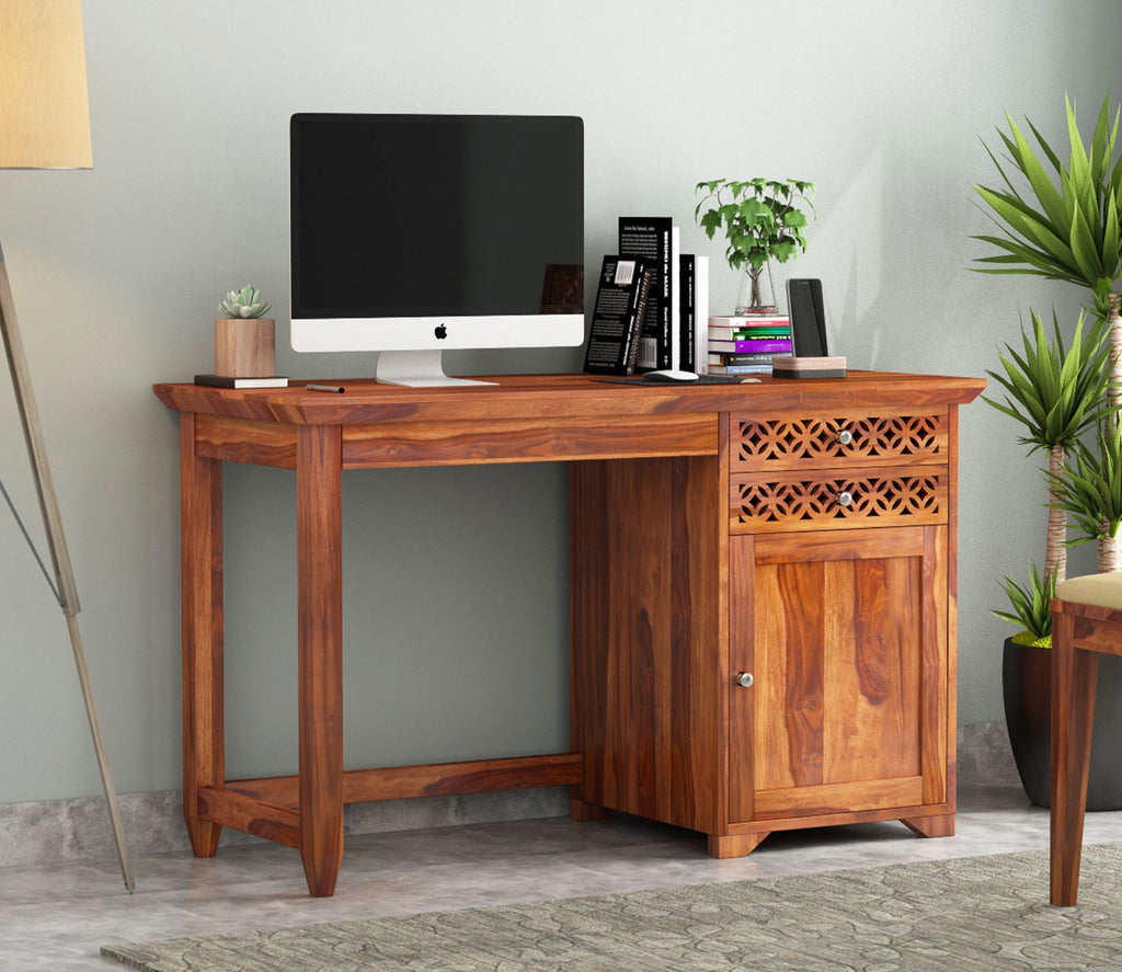 Madison Study Table with Two Drawers and Cabinet