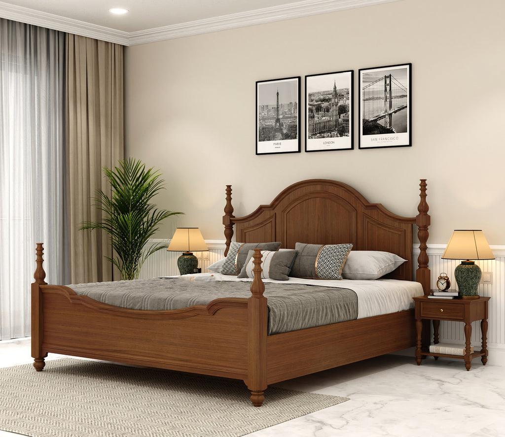 Wilder Ash Wood Poster Bed Without Storage