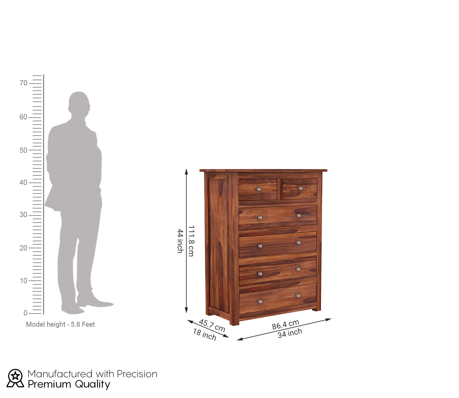 Colin 6-Drawer Wooden Chest Of Drawers