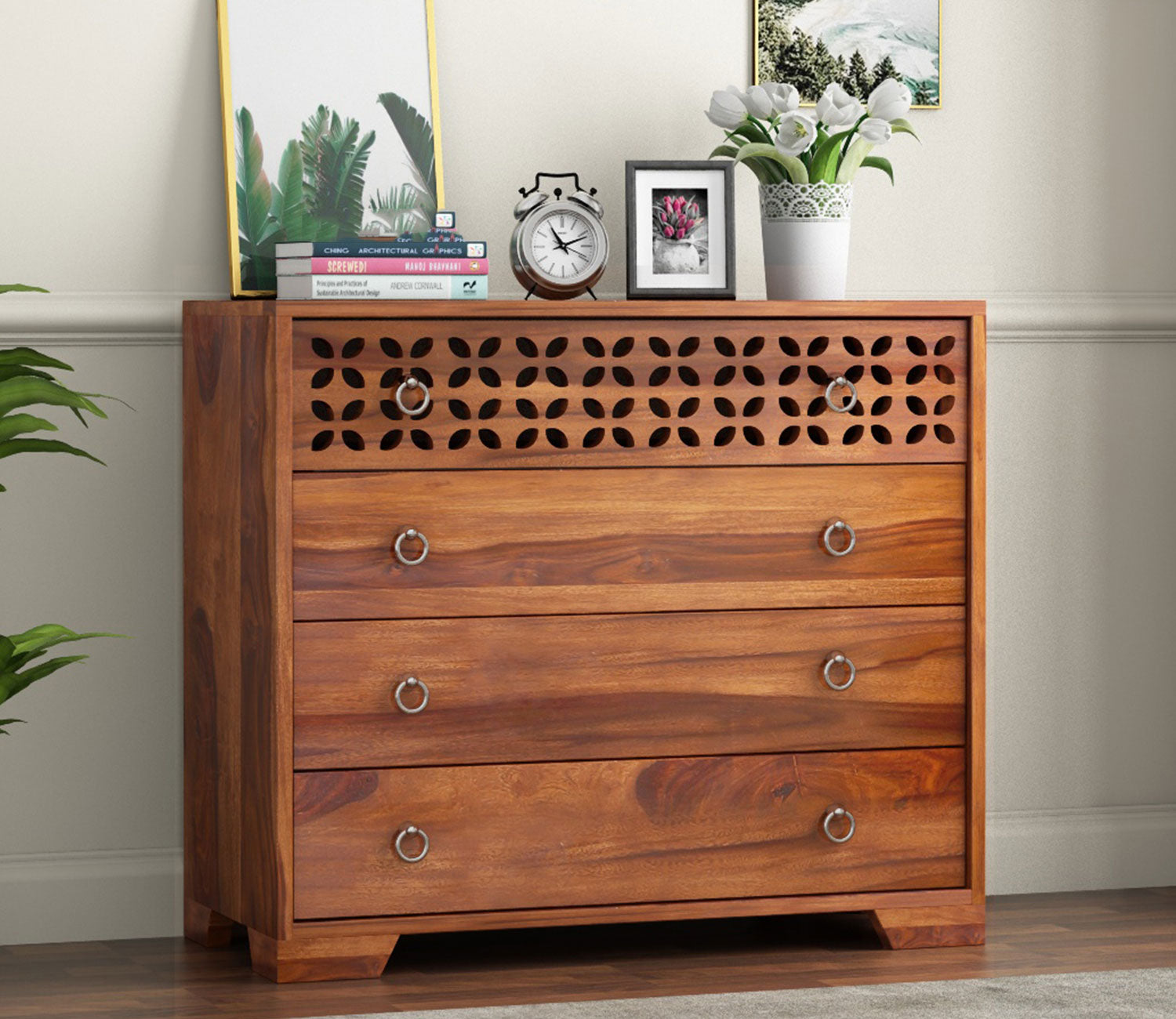 Damien 4-Drawer Wooden Chest Of Drawers