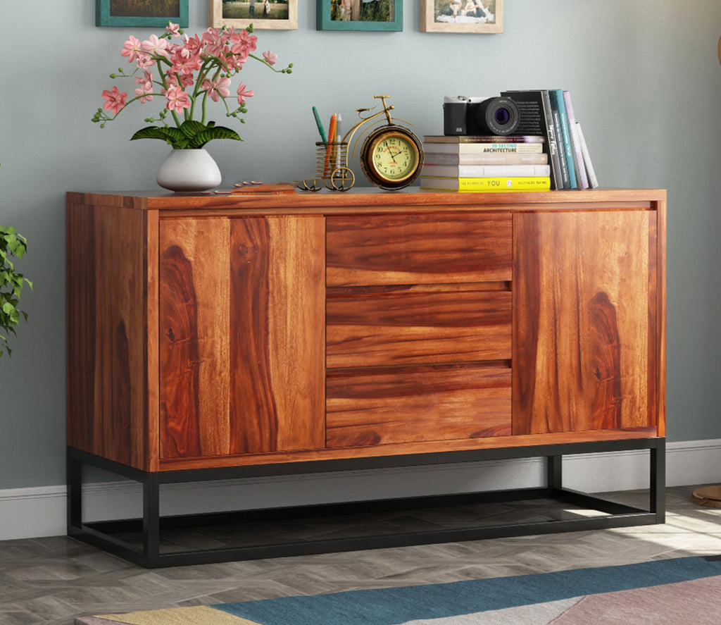 Louis Loft Three Drawer Sheesham wood Sideboard Cabinet
