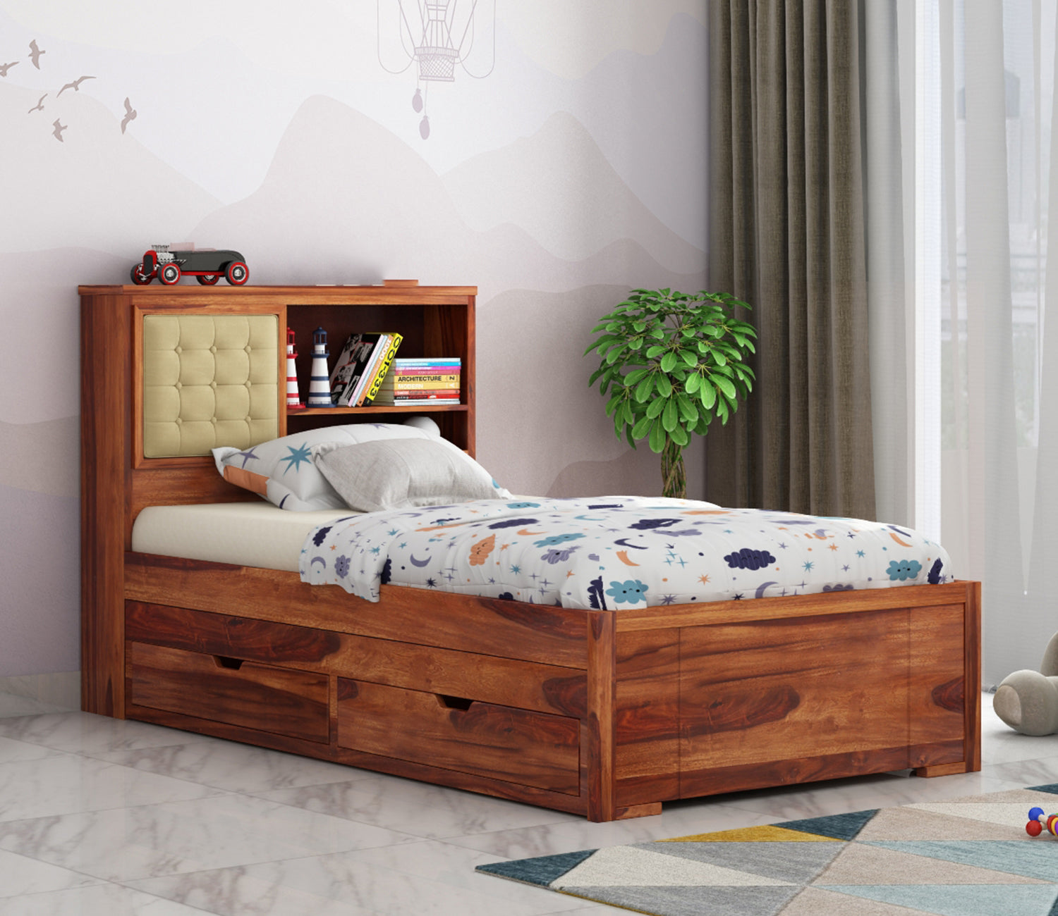 Joshua Kids Trundle Bed With Storage