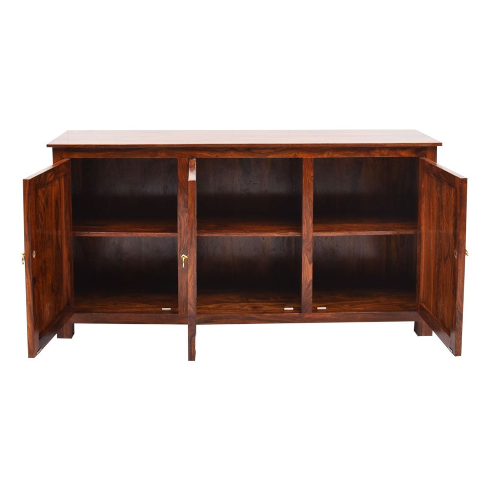 Amyra Sheesham Wood 3 Drawers Large Sideboard.