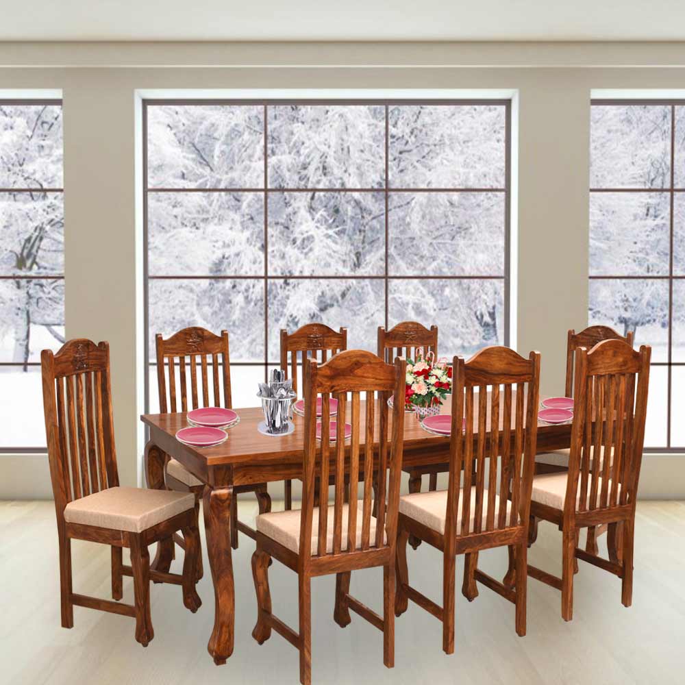 Octavia Solid Wood Eight Seater Dining Set