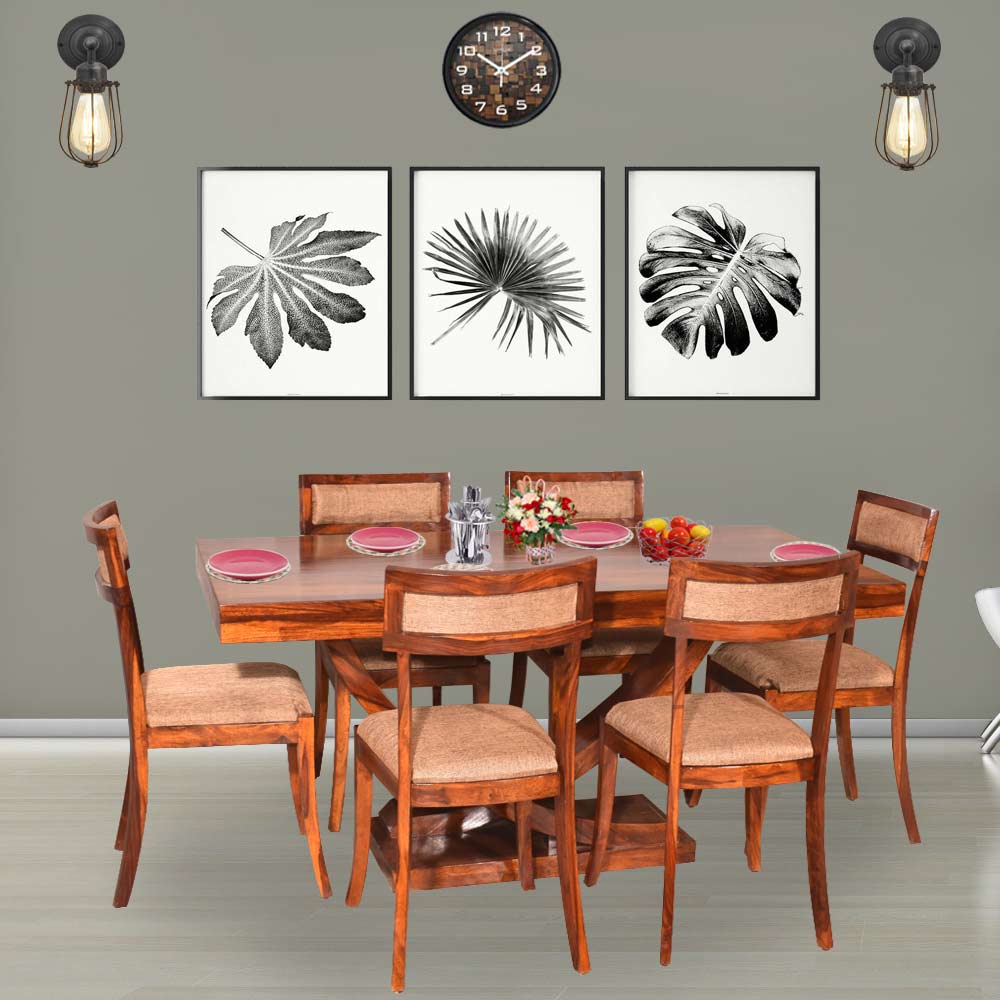 Finley Solid Wood Six Seater Dining Table