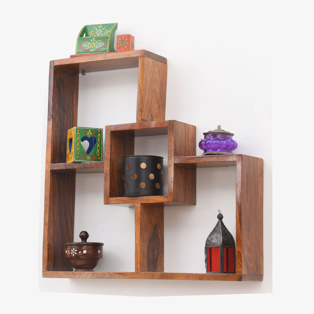 Jordyn Wood Wide Cube Wall Shelf
