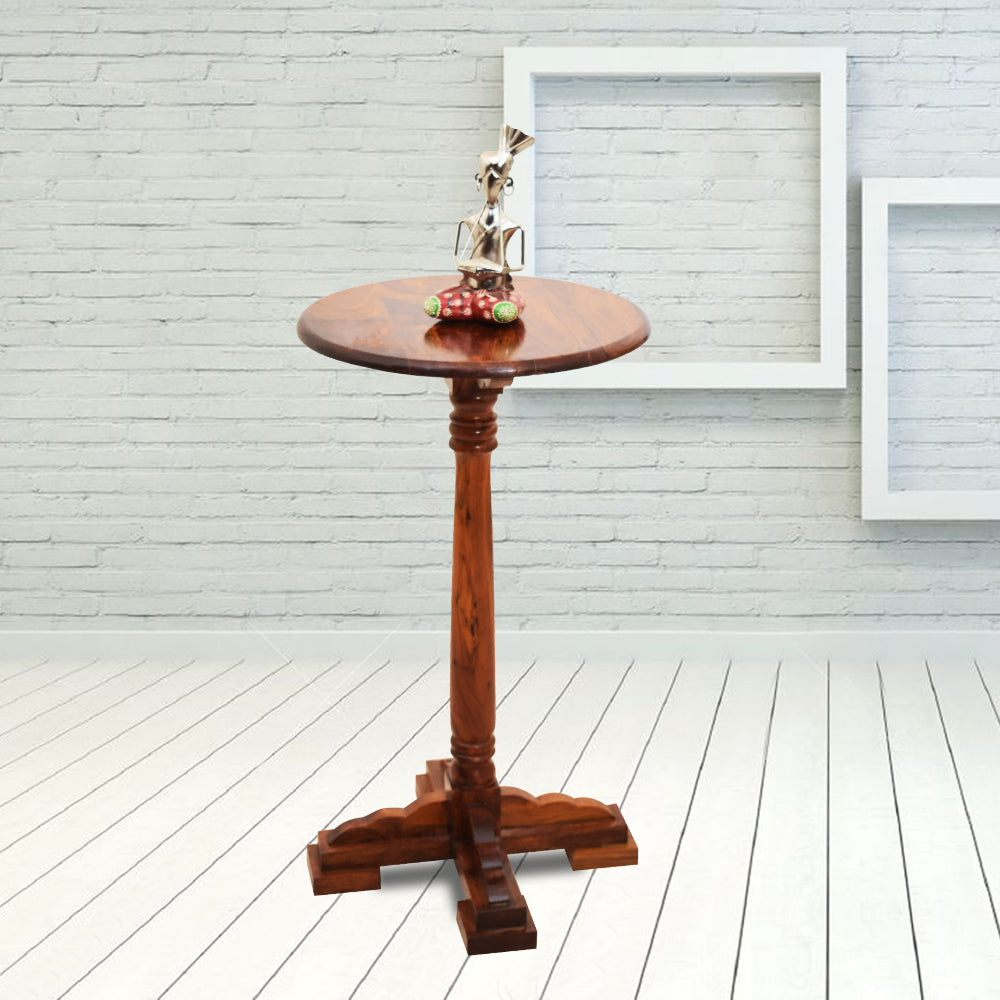 Baylee Sheesham Wooden Tall Round Peg Table