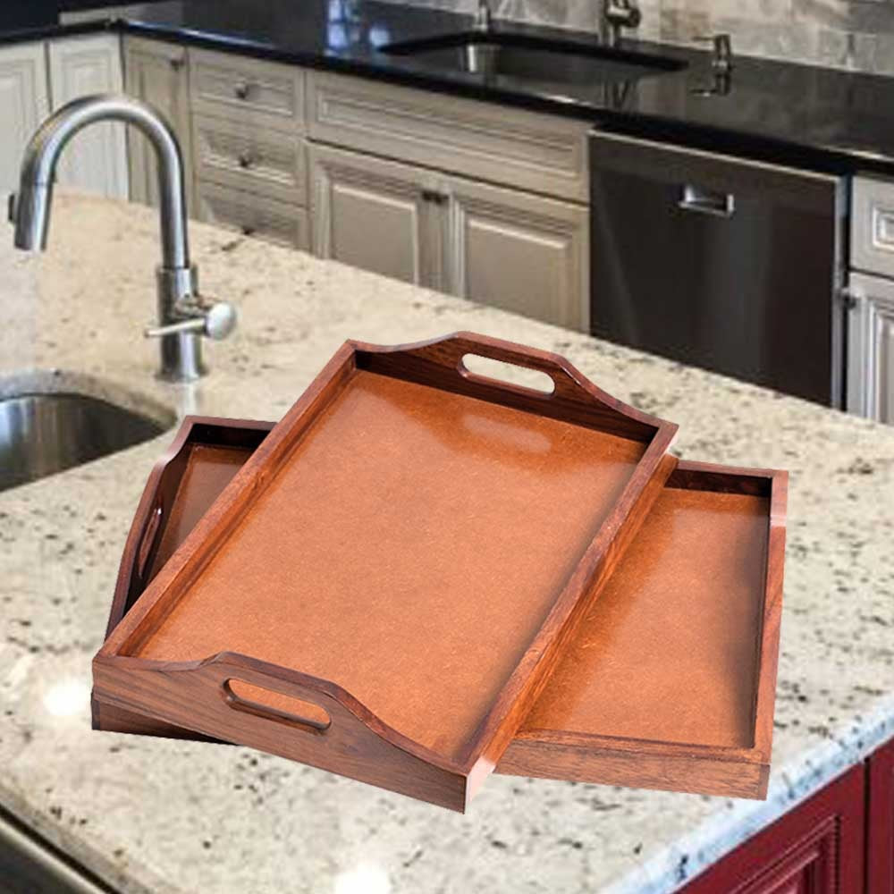 Leanna Wooden Tray Set of Two