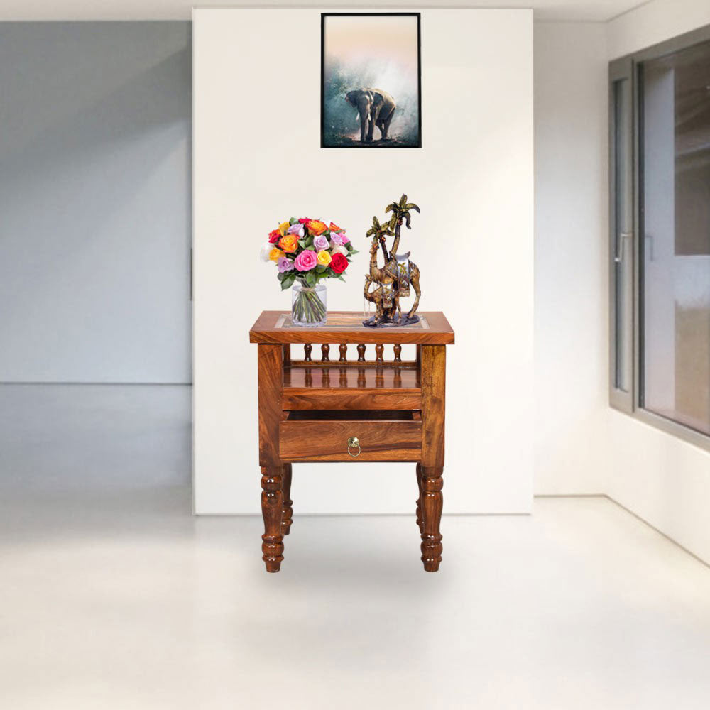 Alaina Wood Parish Sheesham Bed Side Table