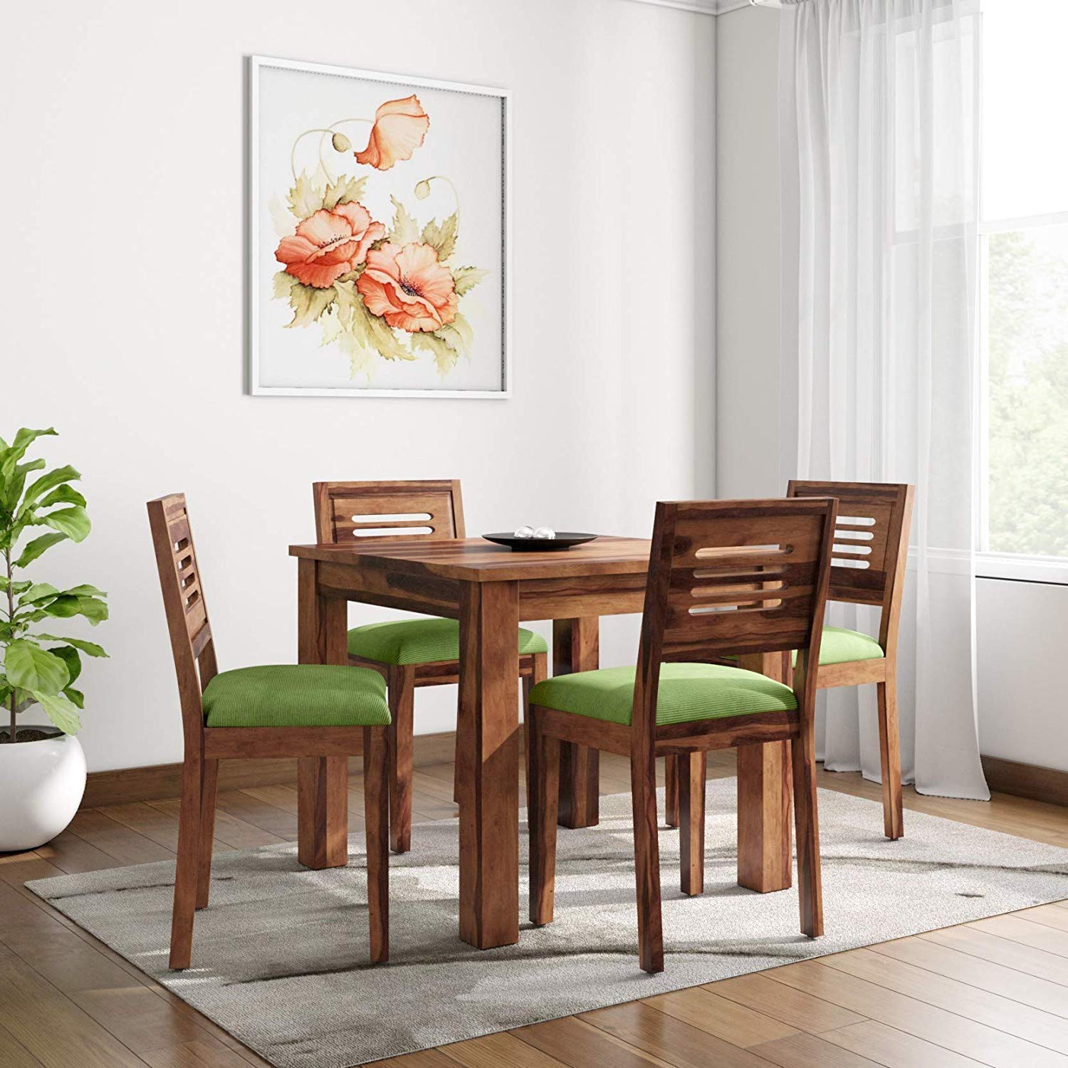 Rebel Sheesham 4 Seater Dining Table With Natural Finish