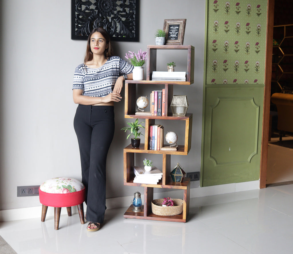 Cagney Sheesham Wood Ladder Book Shelf