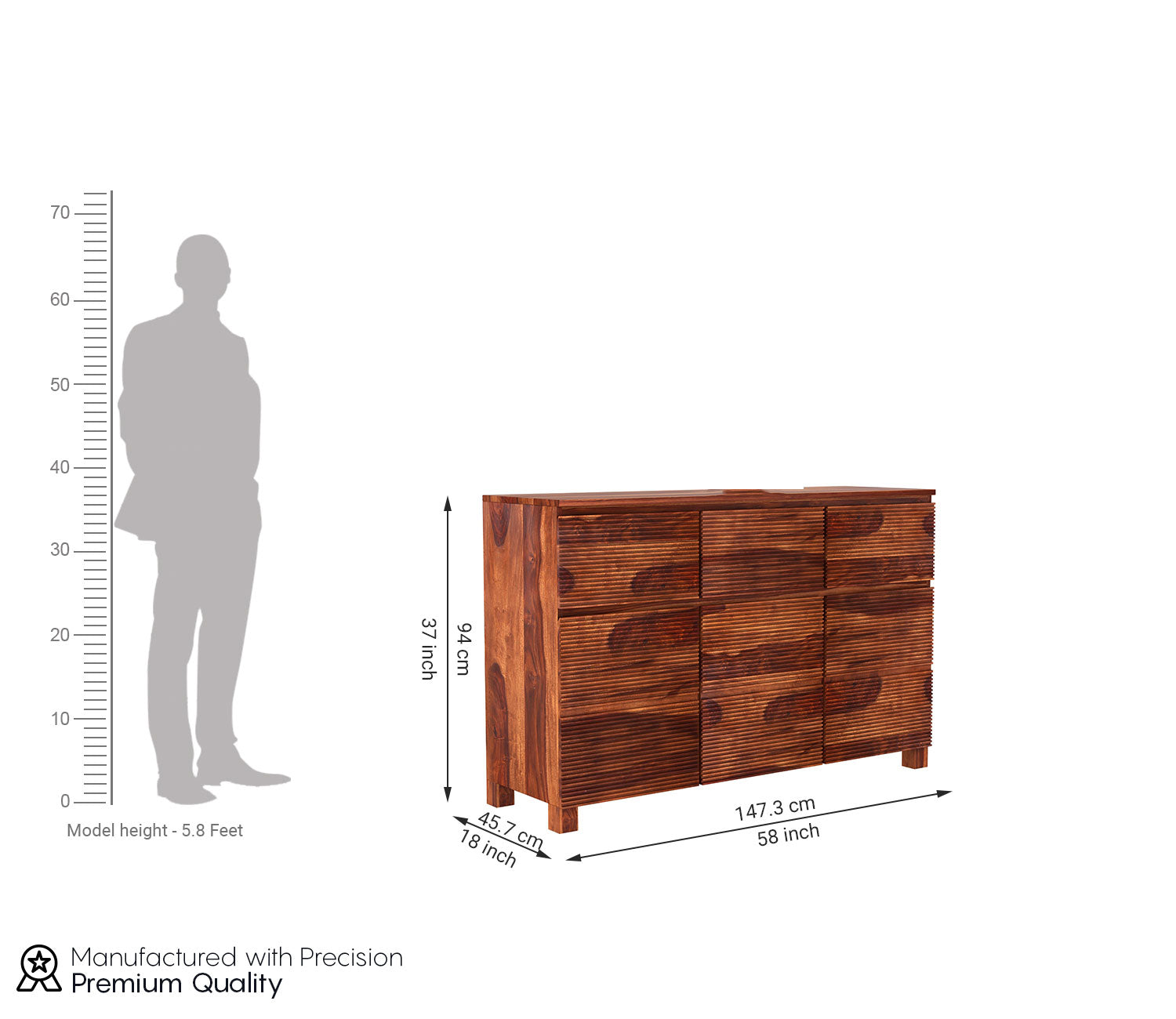 Dallas Sheesham wood Sideboard Cabinet