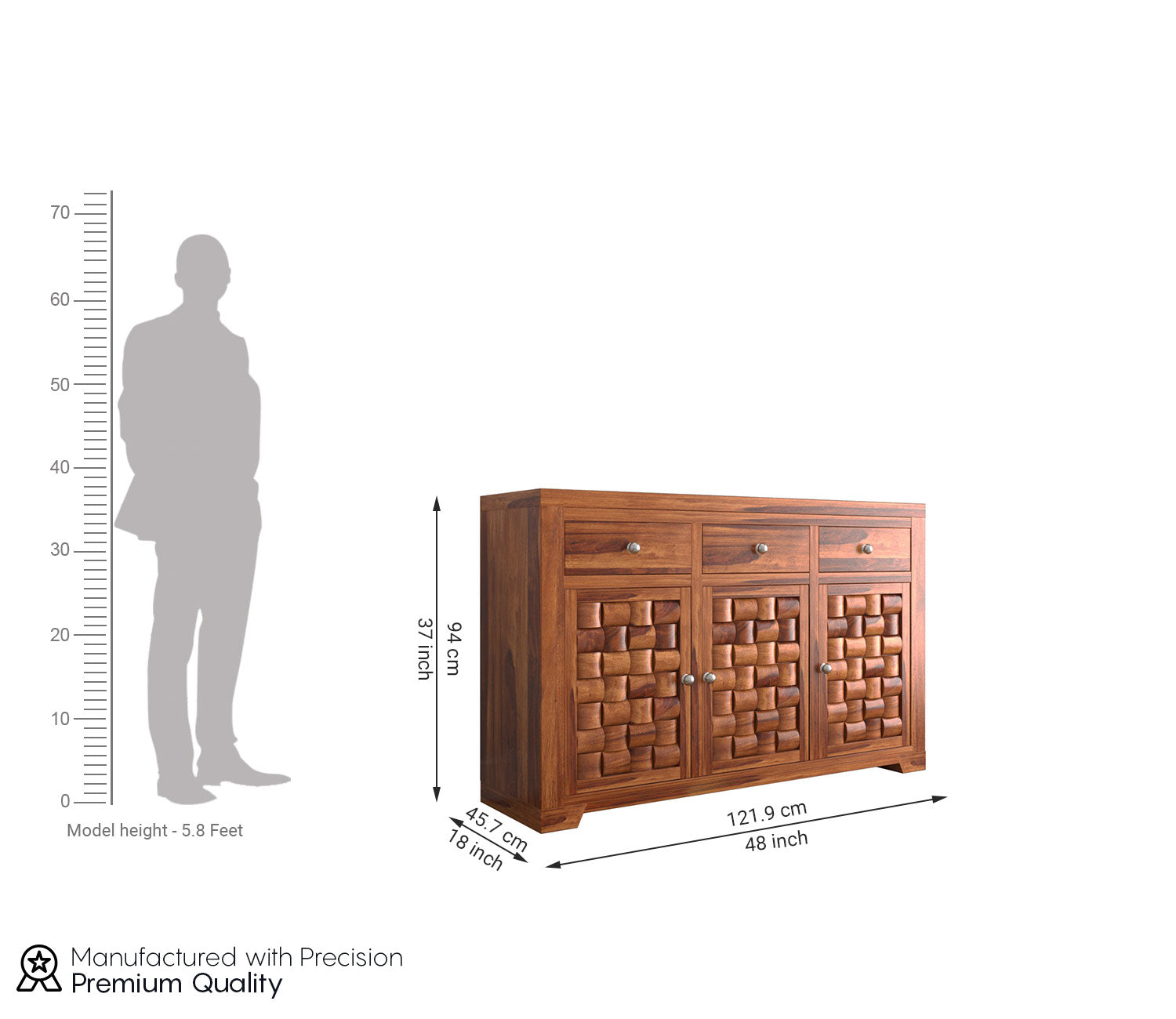 Anderson 3-Drawer Wooden Chest Of Drawers