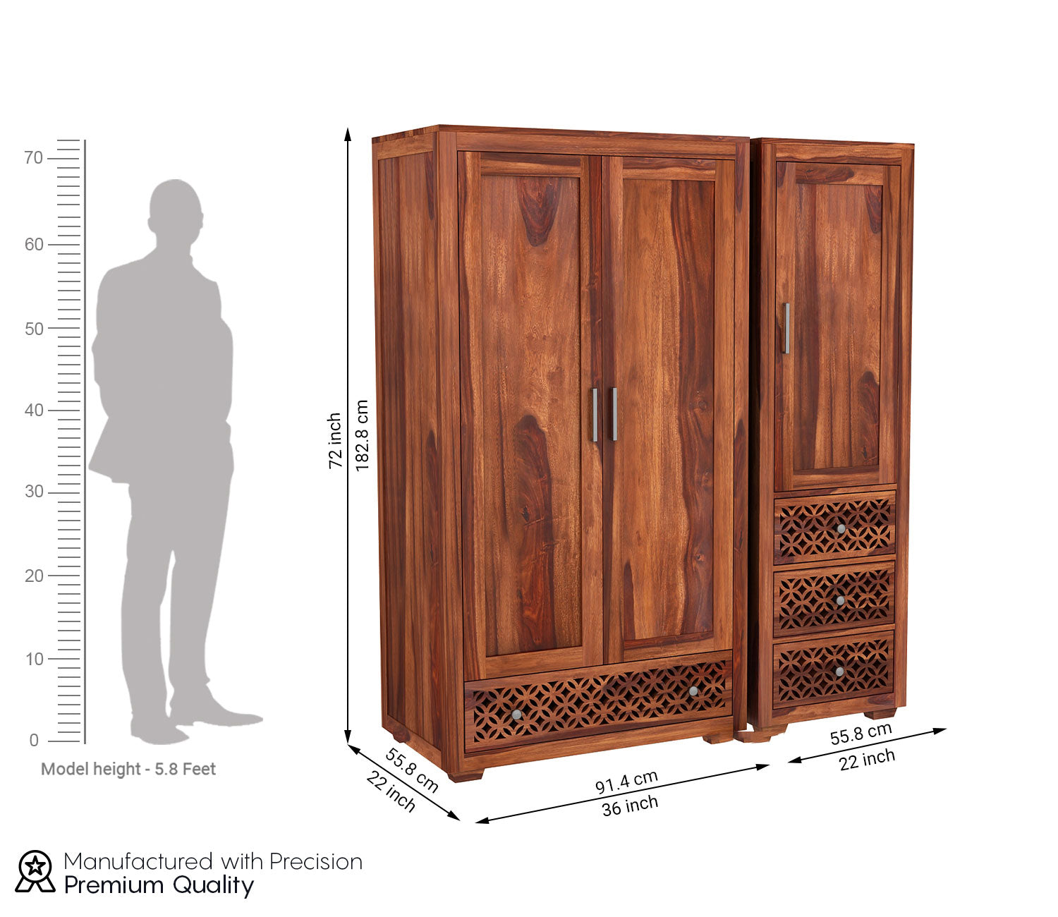 Onyx 3 Door Multi Utility Wardrobe