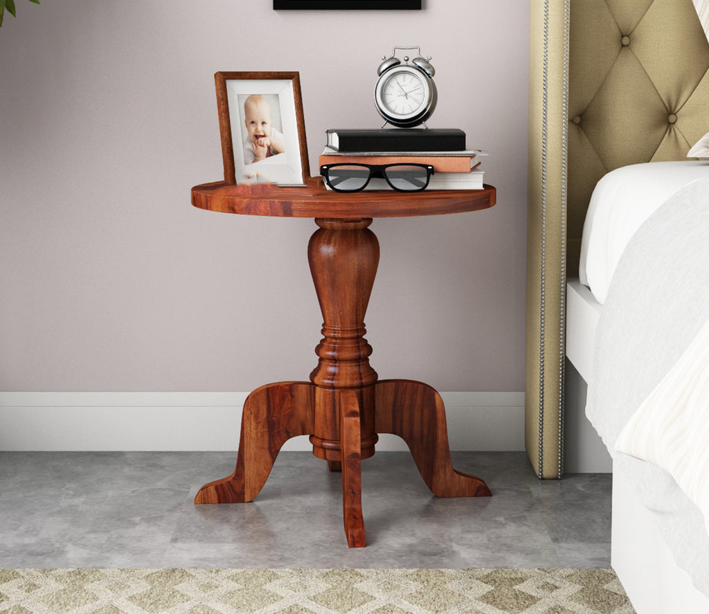 Christian Sheesham Wood Round Side Table