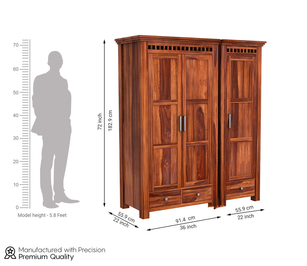 Warren 3 Door Multi-Utility Wardrobe