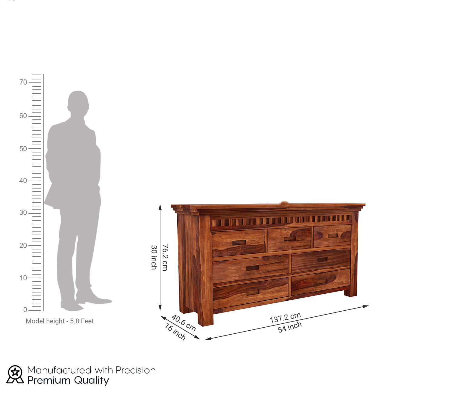 Joaquin 7-Drawer Wooden Chest Of Drawers