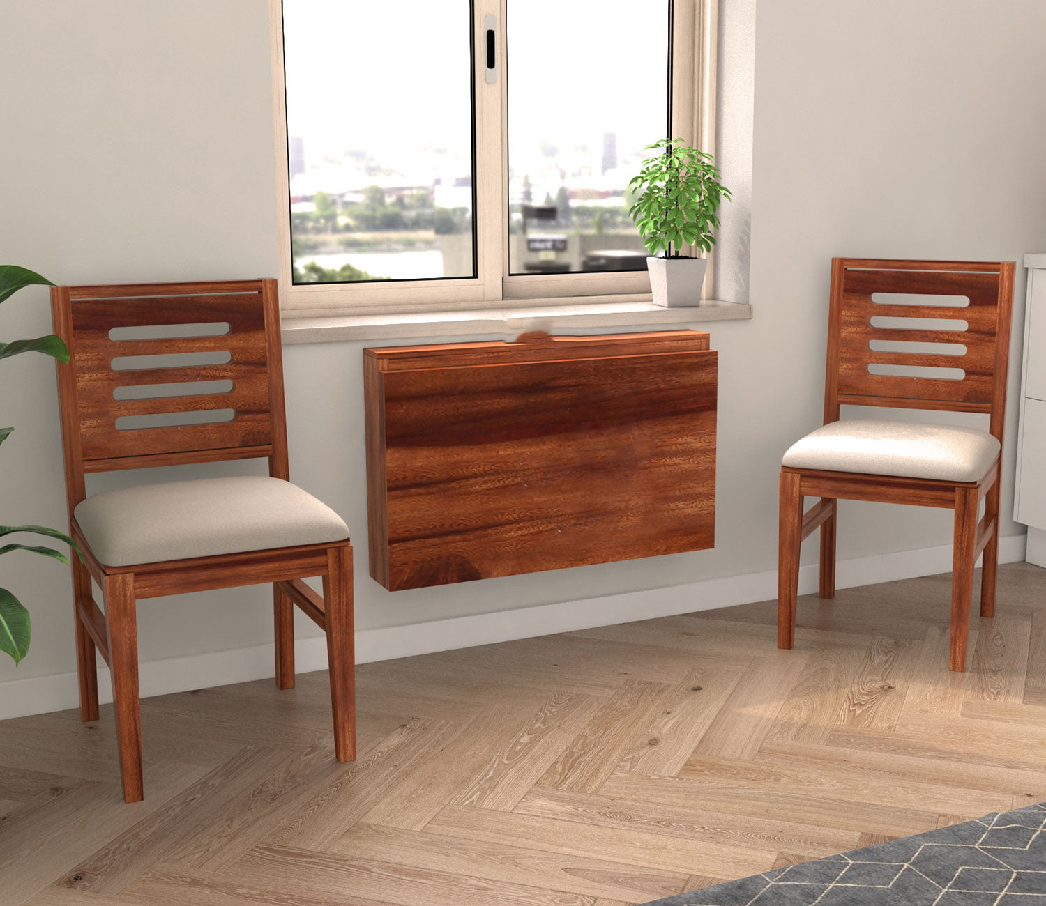 Shay Wall Mount 2 Seater Foldable Dining Set