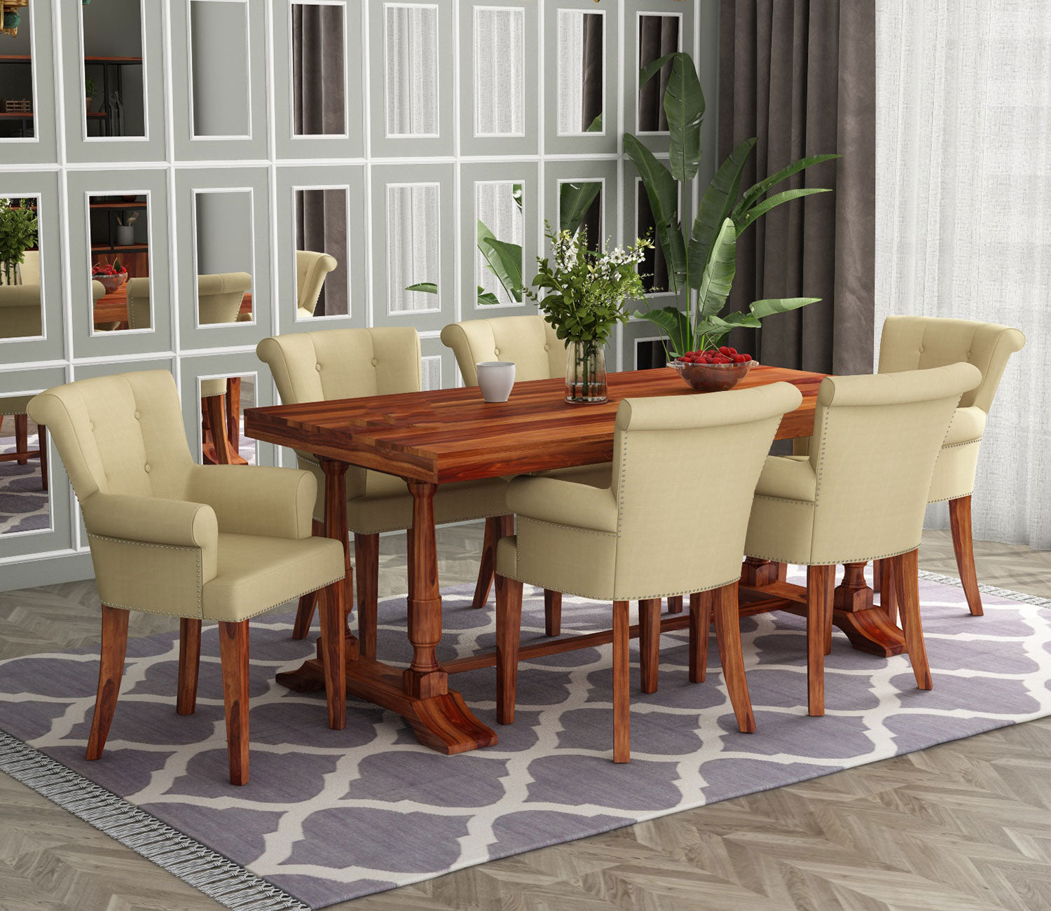 Bear 6 Seater Dining Table Set
