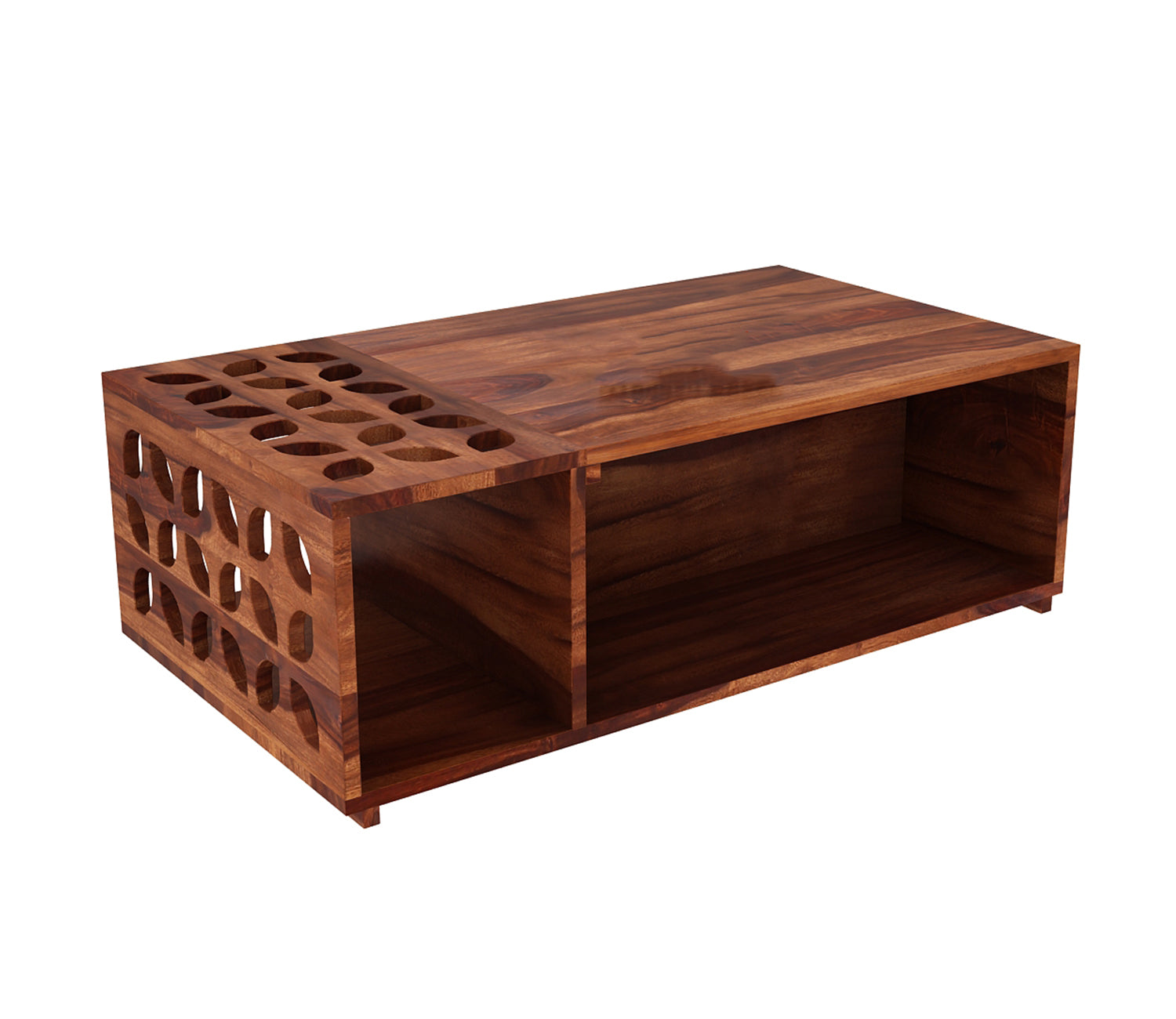 Jade Sheesham Wood Coffee Table with Open Storage