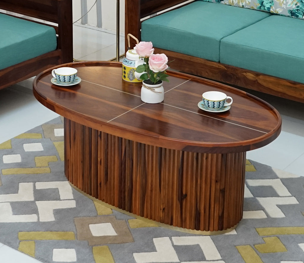 Maeve Sheesham Wood with Brass Coffee Table