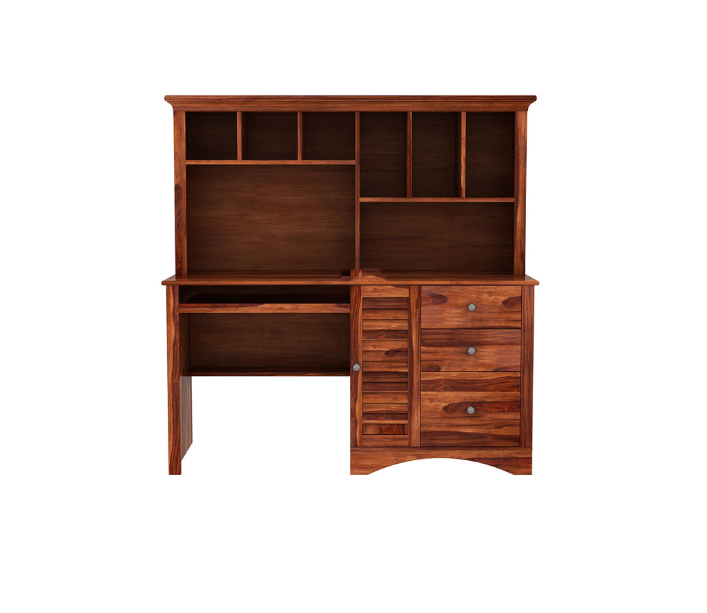 Isla Study Table with Storage Cabinet and Shelves