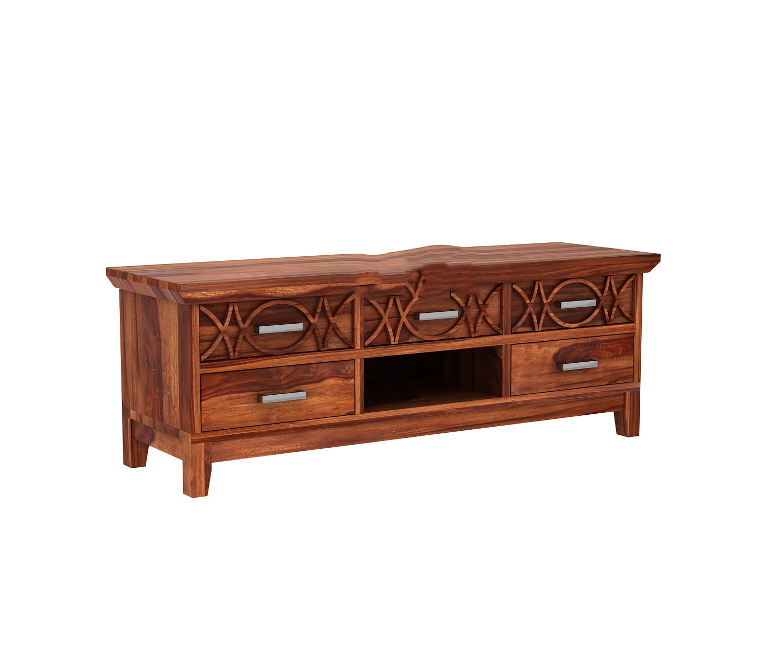 Valentino Sheesham Wood Tv Unit with Five Pull Out Drawers