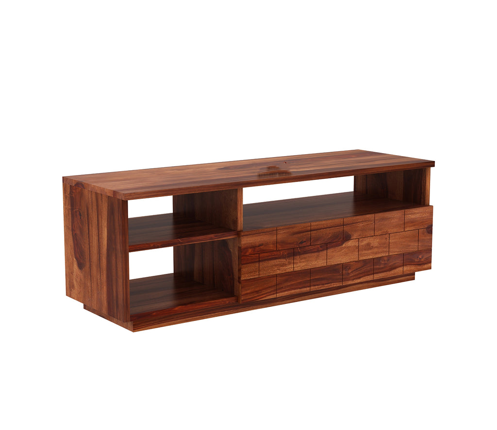 Philip Sheesham Wood Tv Unit with Shelf Storage
