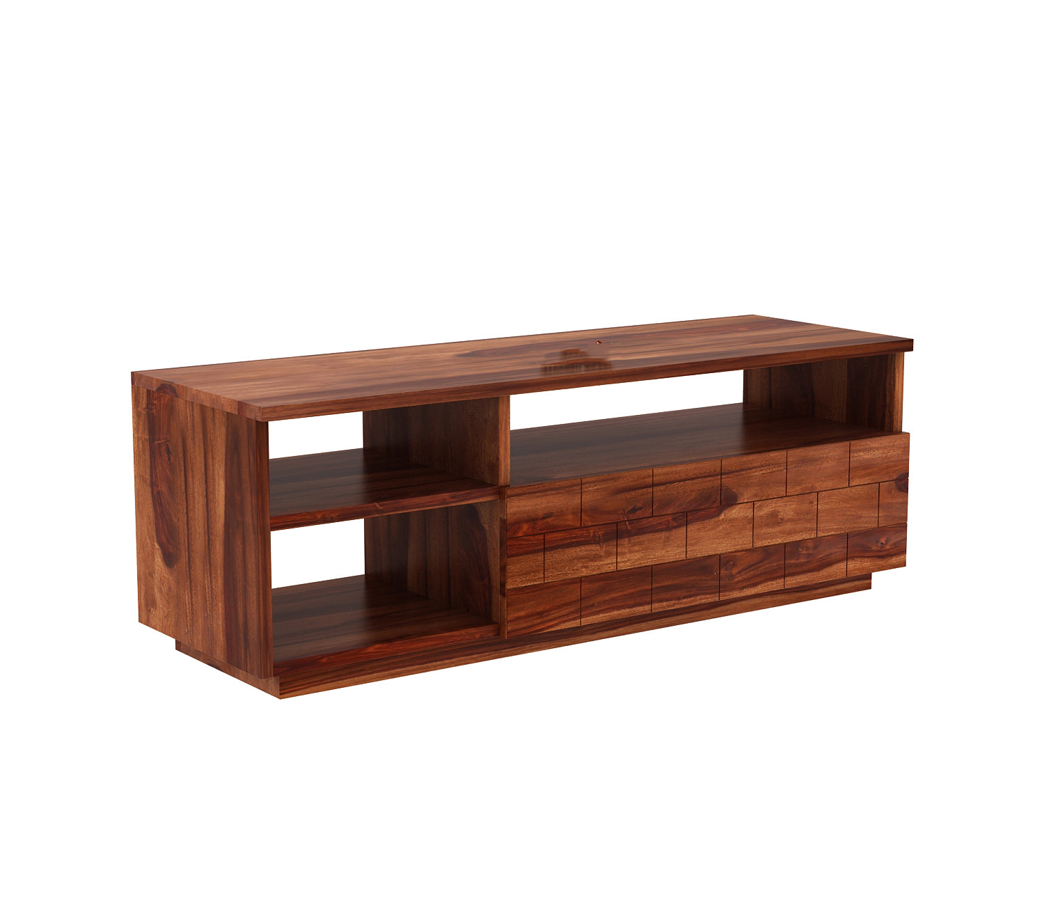 Philip Sheesham Wood Tv Unit with Shelf Storage