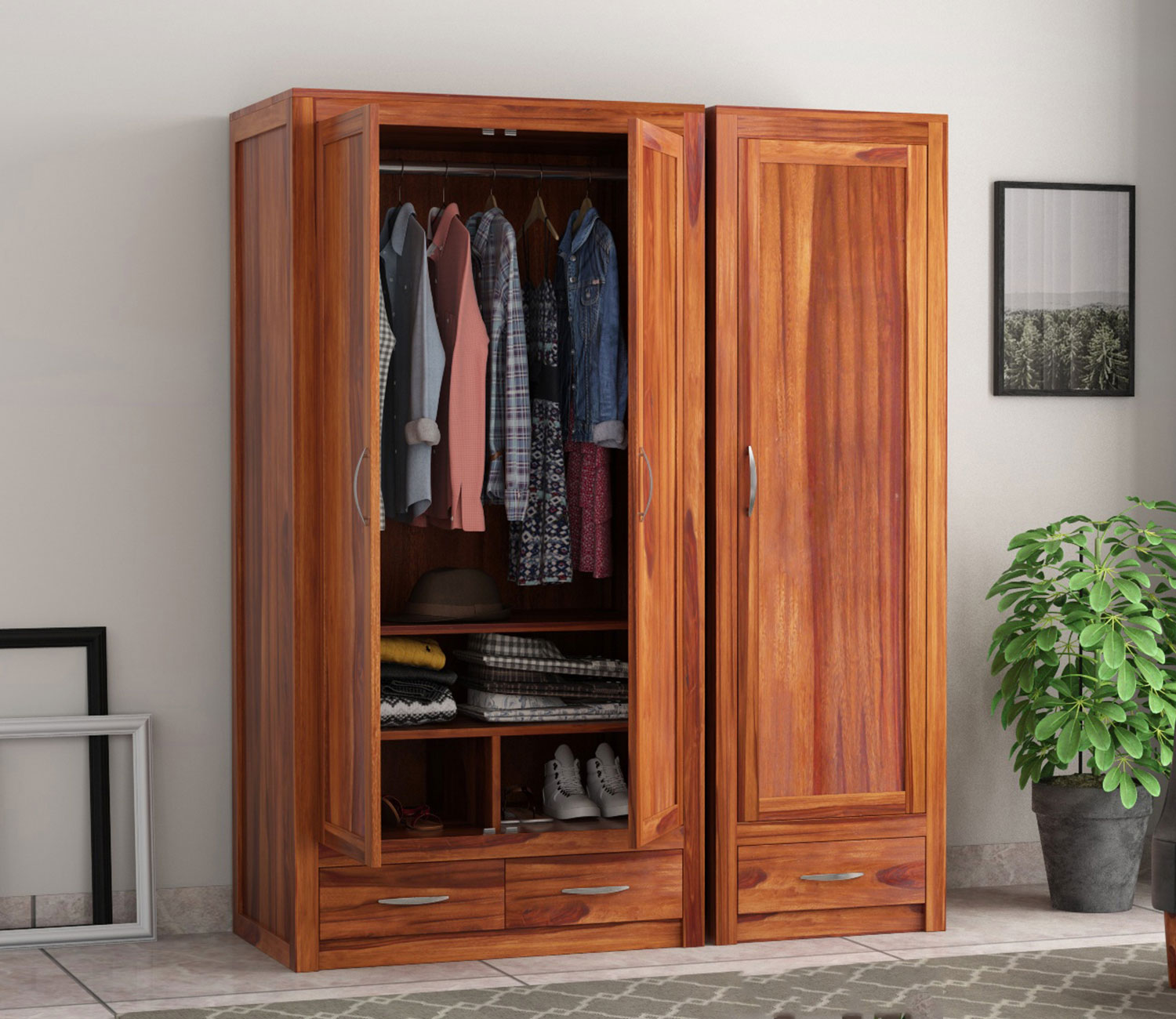 Bryan 3 Door Multi Utility Wardrobe