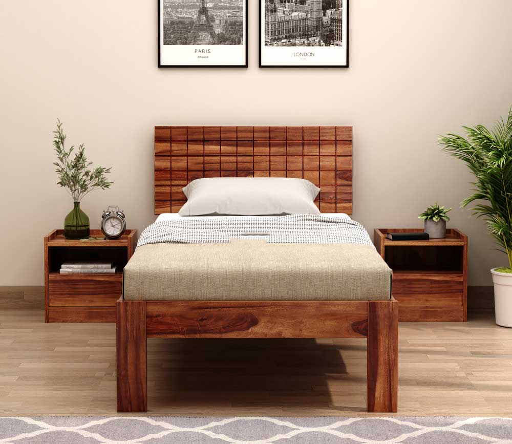 Santino Sheesham Wood Without Storage Bed