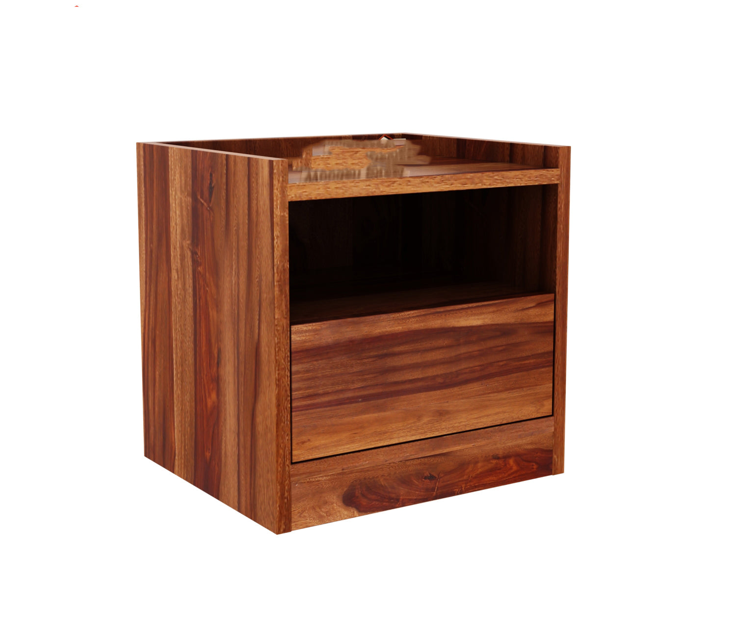 Sergio Sheesham Wood Bedside Table With Storage