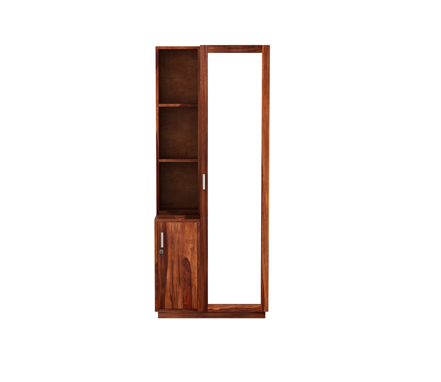 Sterling Sheesham Wood Dressing Table with Long Mirror and Storage