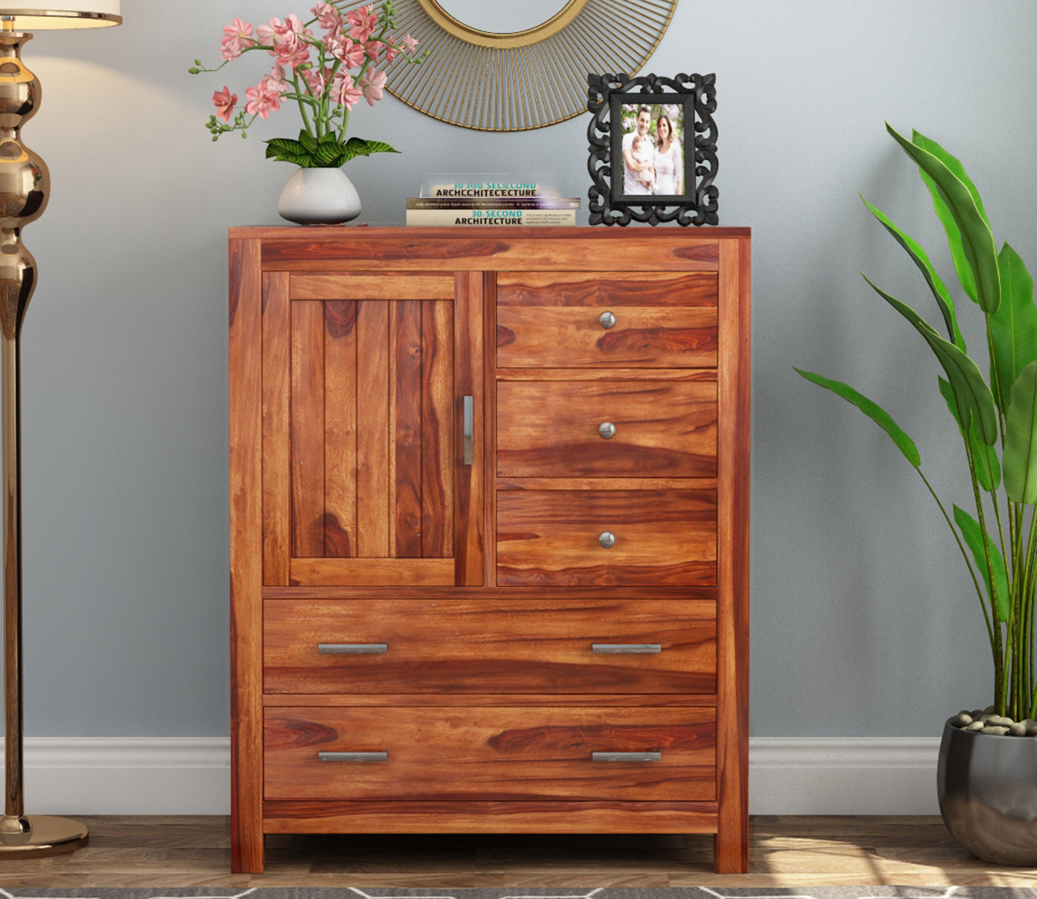 Khalil 5-Drawer Wooden Chest Of Drawers