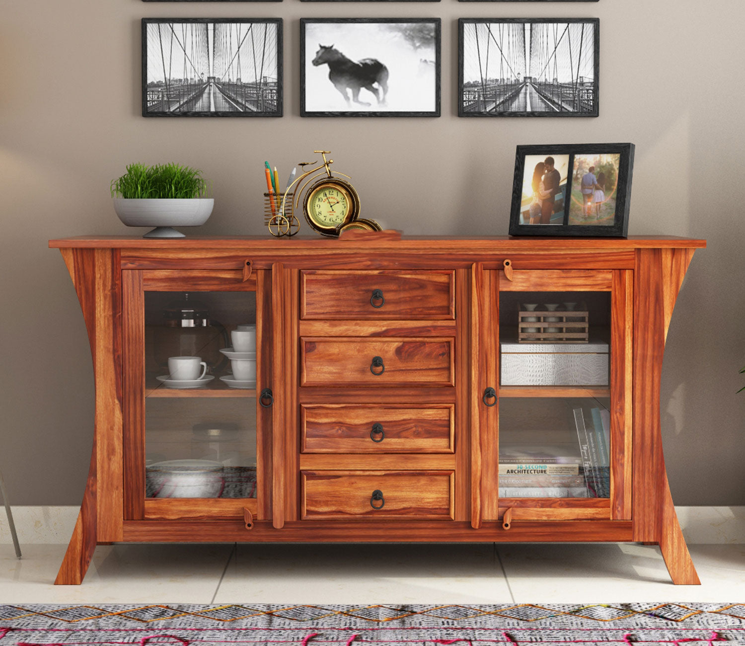 Walter Sheesham wood Sideboard and Cabinet