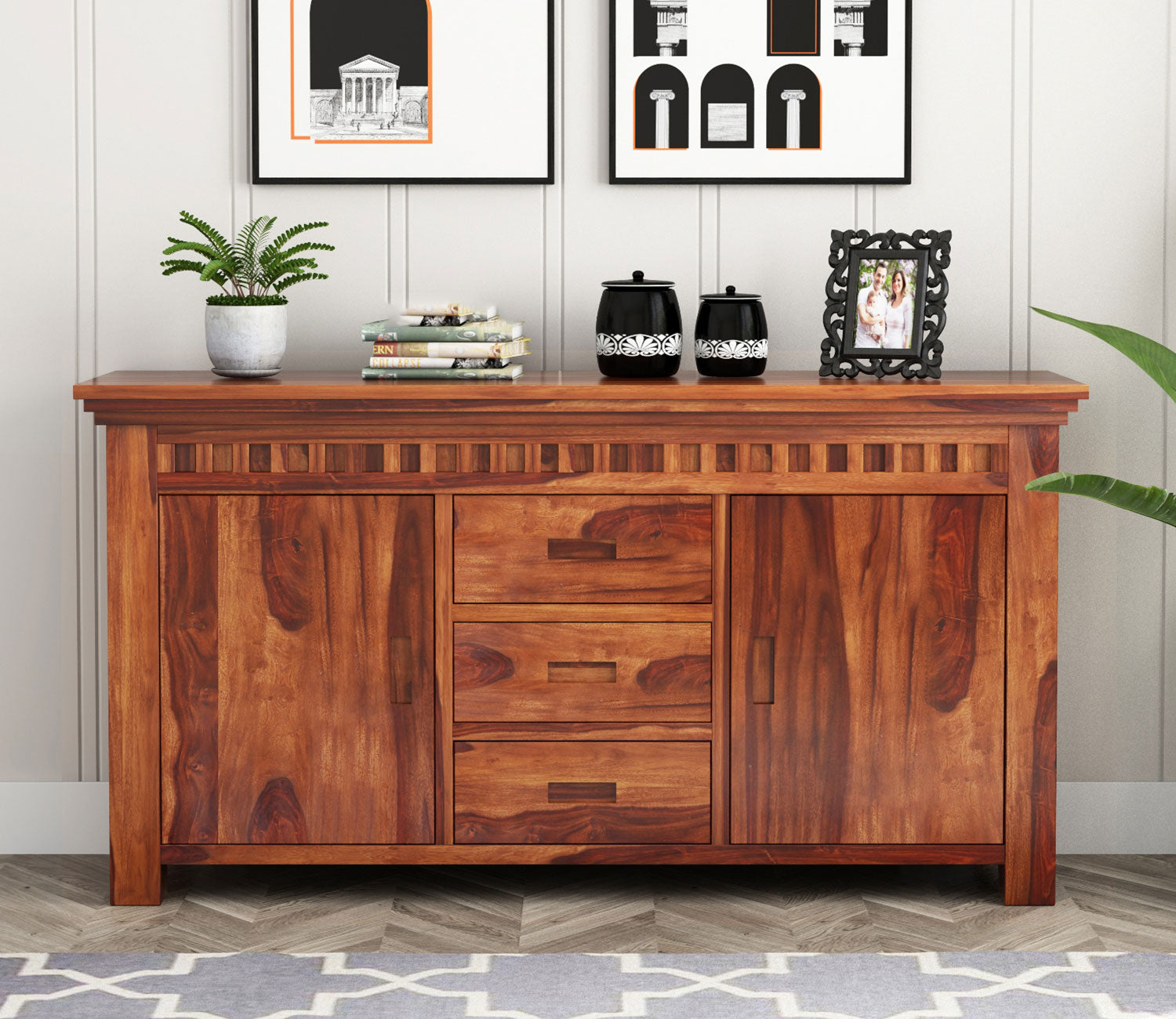 Omar Sheesham Wood Sideboard and Cabinet