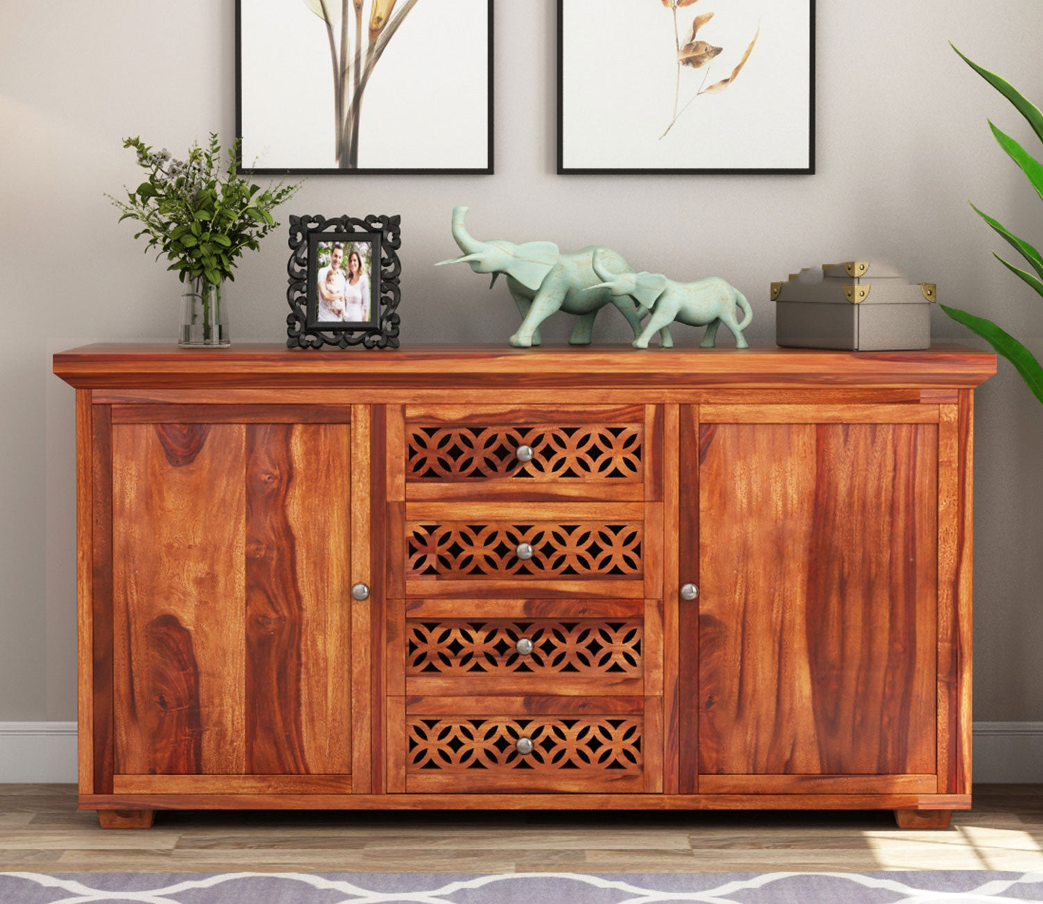 Kenneth Sheesham Wood Storage Cabinets and Sideboard