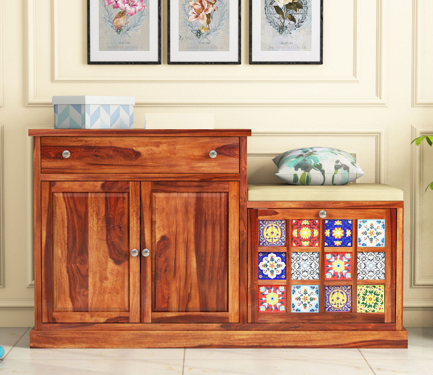 Tobias Modern Wooden Shoe Rack With Seat