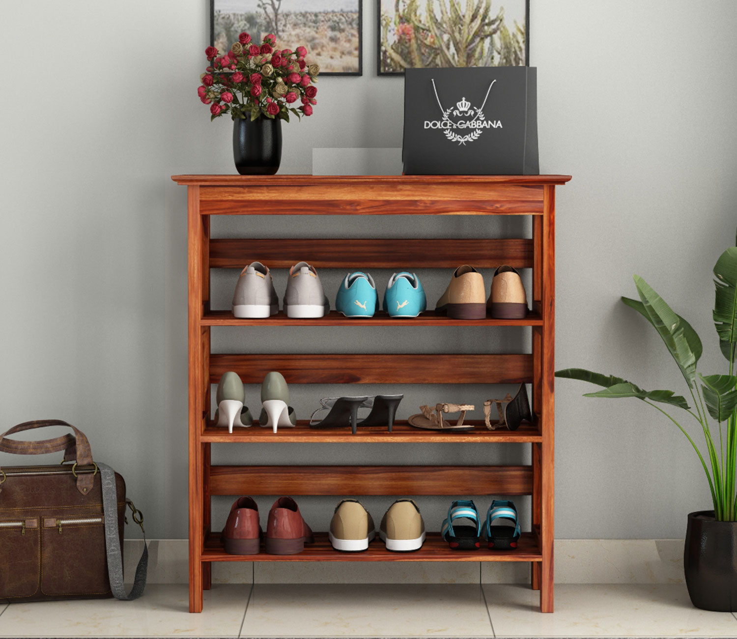 Kayson Wooden Shoe Stand